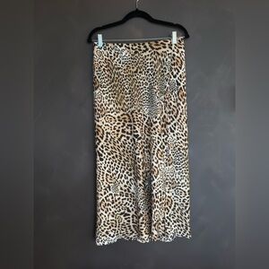 Zara Leopard Print Silk Skirt
